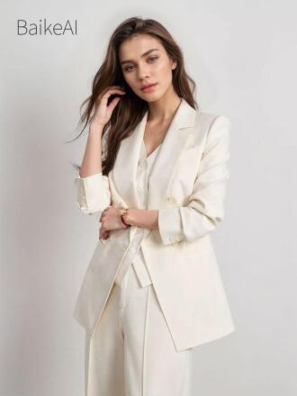 欧美女模特西服站姿生成