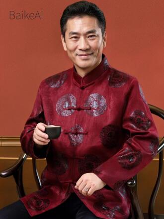 中老年服装模特坐姿生成