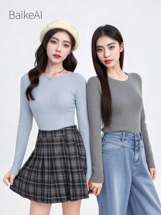 针织打底女装模特生成